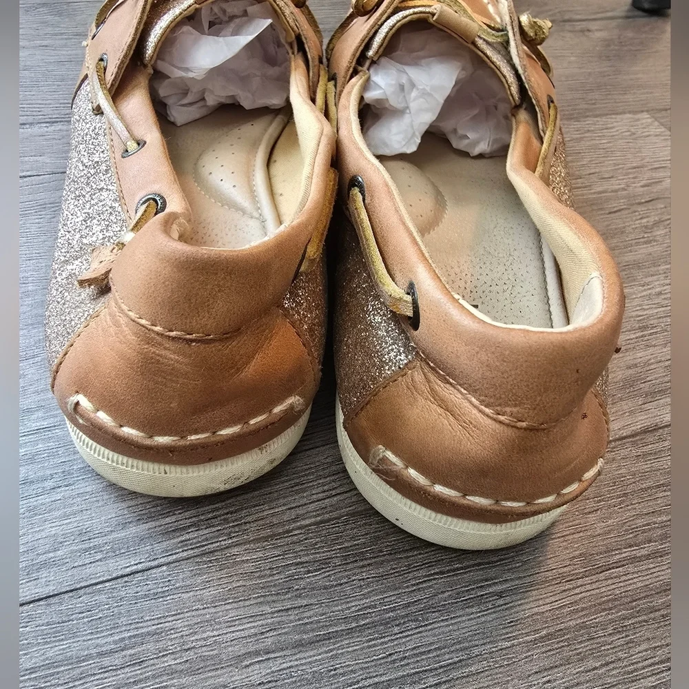 Sperry Coil Ivy Sparkle Boat Shoes Size 8.5 Coastal Nautical Fishercore